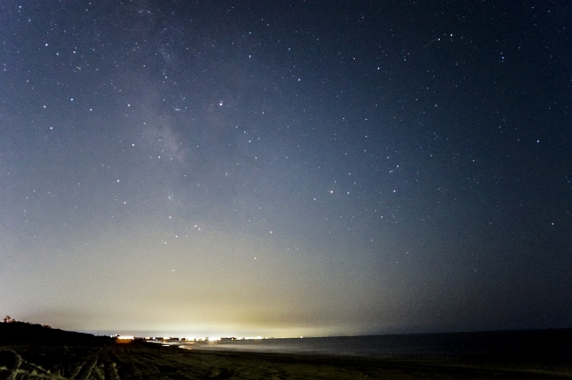 千里浜の星空写真