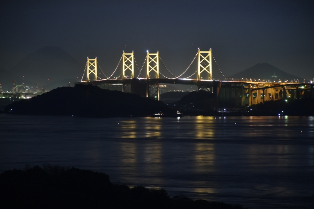 瀬戸大橋の夜景