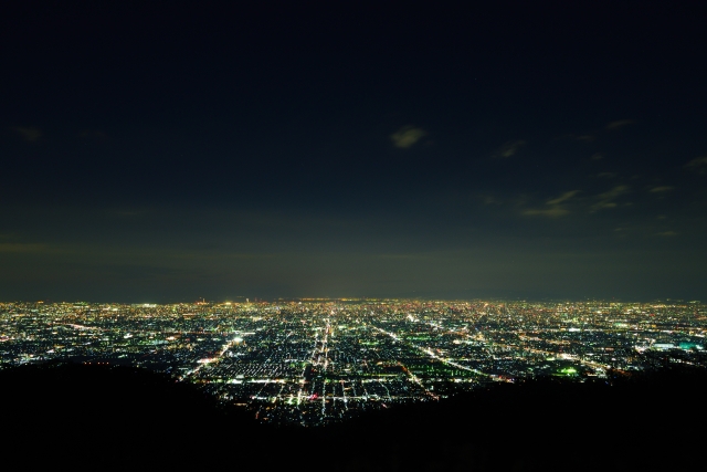 生駒山からの大阪市の夜景