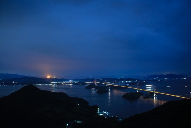 亀老山展望台からの夜景