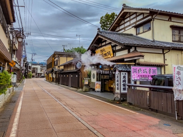 月岡温泉周辺の風景