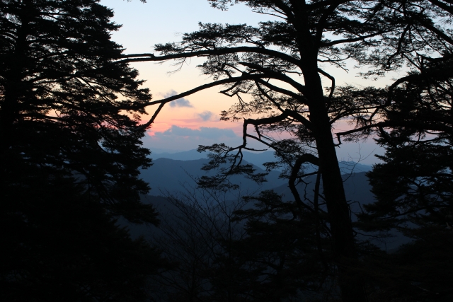 和歌山県高野山の朝焼け