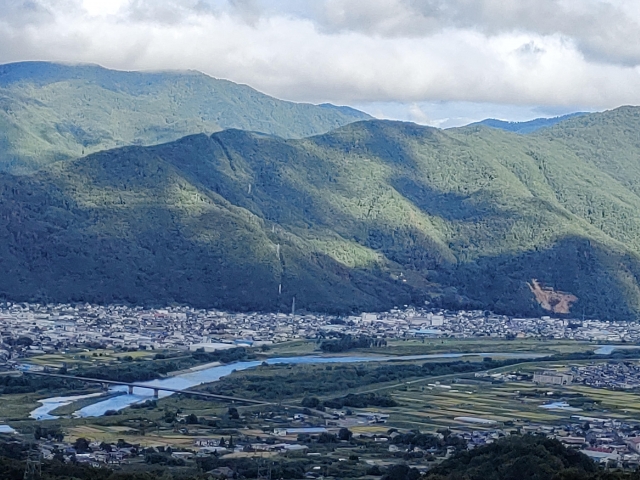 千曲川の姨捨周辺の光景