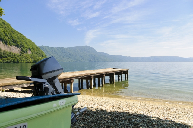 十和田湖桟橋の風景