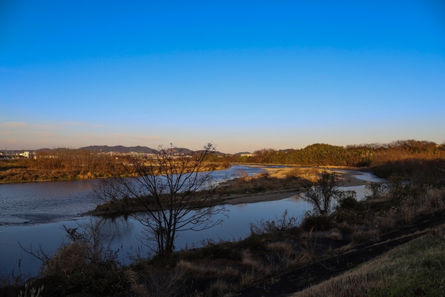 庄内川の夕暮れ