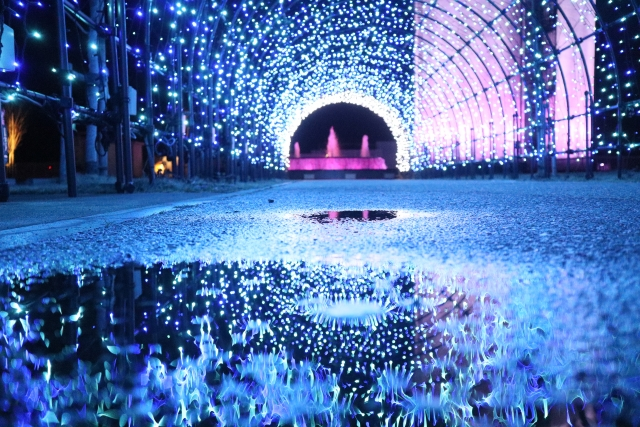 ゆりの里公園プロジェクションマッピング