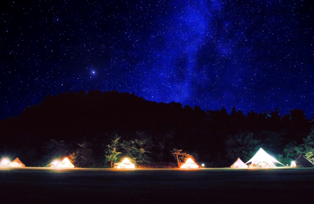 Starry sky from Mt. Sanbe glamping site